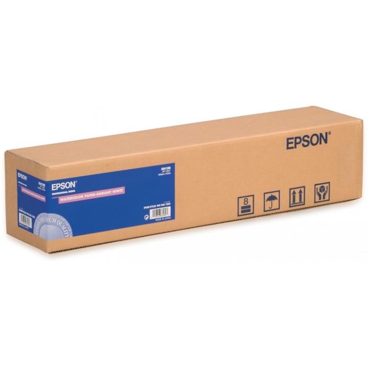 Epson - Rollo de papel acuarela blanco, 24" x 18 m, 190 g/m²