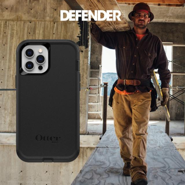 OtterBox - Defender Series para Apple iPhone 12/iPhone 12 Pro, negro