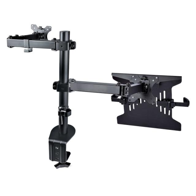 StarTech.com - Brazo Soporte Ajustable para Monitor con Bandeja VESA para un Ordenador Portátil de 4,5kg y una Pantalla de hasta