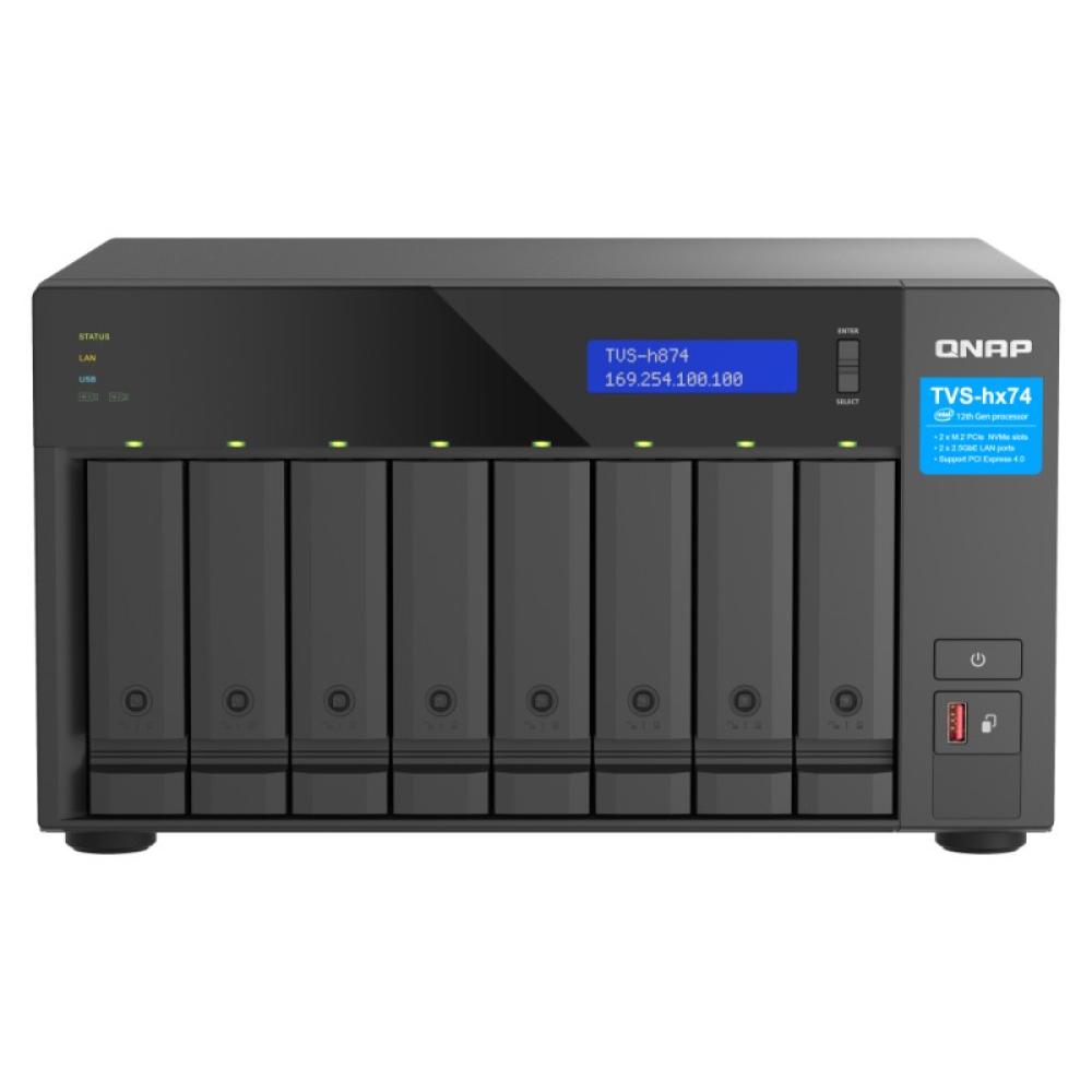 QNAP - TVS-h874 NAS Torre Intel® Core™ i7 32 GB DDR4 0 TB QuTS hero Negro