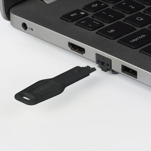 Lindy - 47890 bloqueador de puerto Llave de bloqueador de puerto RJ-45 Negro Acrilonitrilo butadieno estireno (ABS)