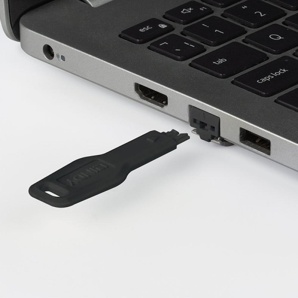 Lindy - 47890 bloqueador de puerto Llave de bloqueador de puerto RJ-45 Negro Acrilonitrilo butadieno estireno (ABS)