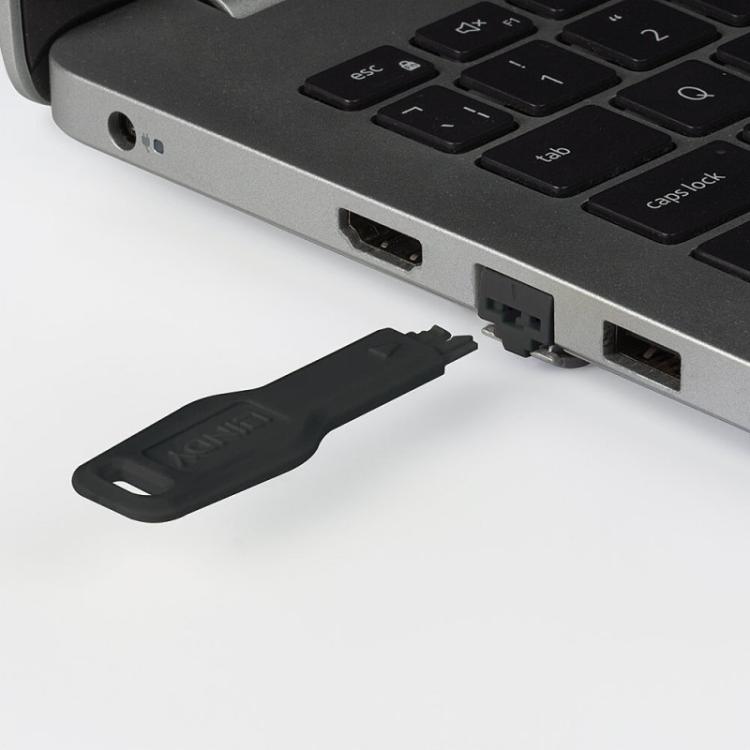 Lindy - 47890 bloqueador de puerto Llave de bloqueador de puerto RJ-45 Negro Acrilonitrilo butadieno estireno (ABS)