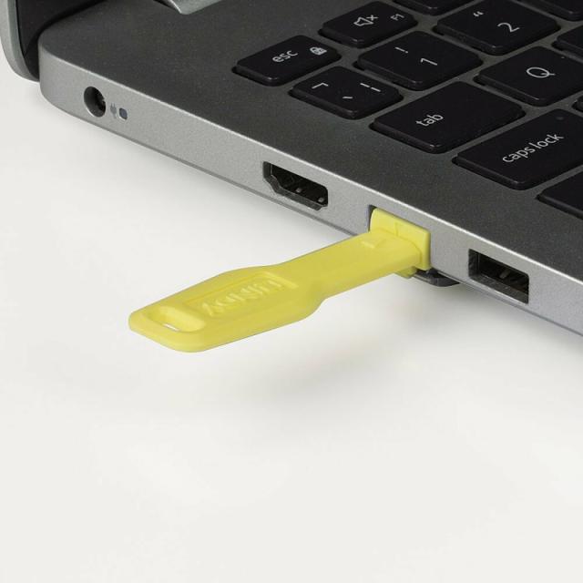 Lindy - 47899 bloqueador de puerto Llave de bloqueador de puerto RJ-45 Amarillo Acrilonitrilo butadieno estireno (ABS)