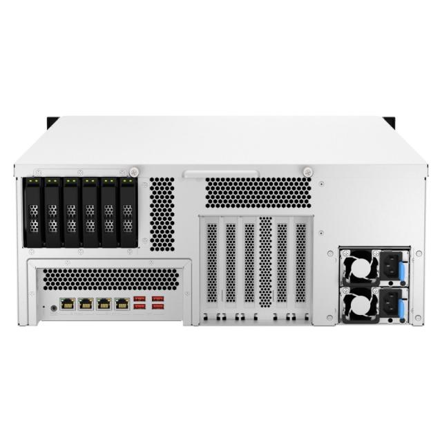 QNAP - TS-H3087XU-RP NAS Bastidor (4U) Intel Xeon E E-2378 64 GB DDR4 0 TB QuTS hero Negro, Blanco