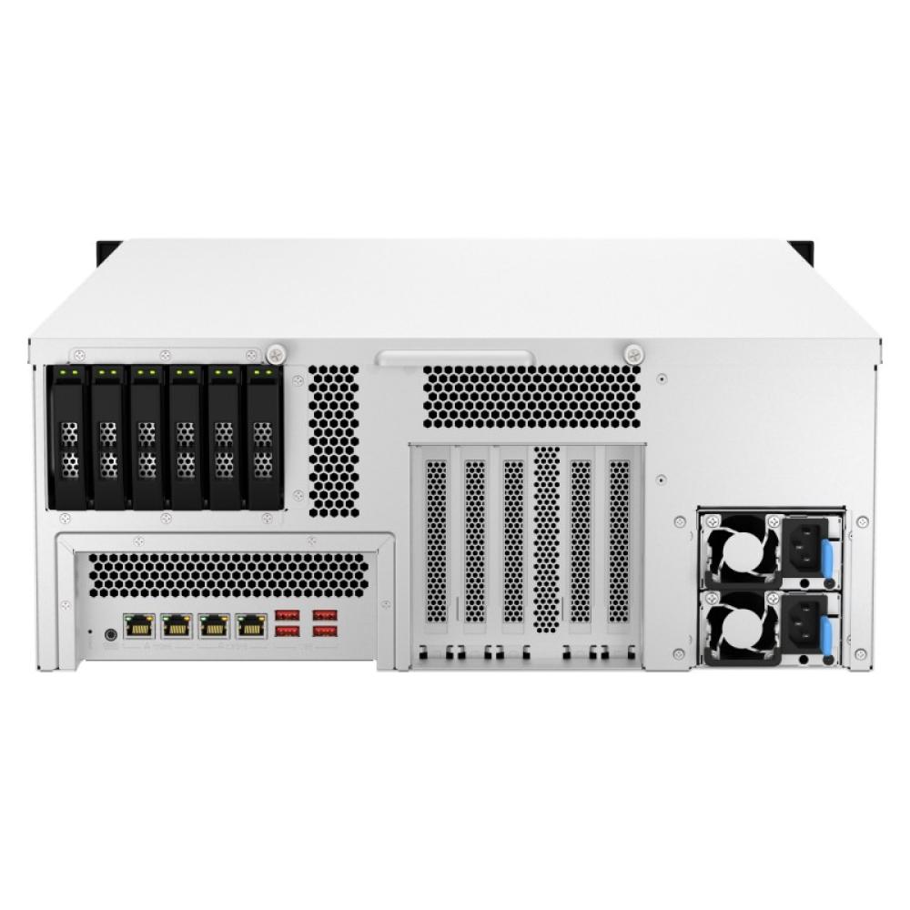 QNAP - TS-H3087XU-RP NAS Bastidor (4U) Intel Xeon E E-2378 64 GB DDR4 0 TB QuTS hero Negro, Blanco
