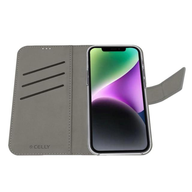 Celly - WALLY funda para teléfono móvil 15,5 cm (6.1") Funda cartera Negro