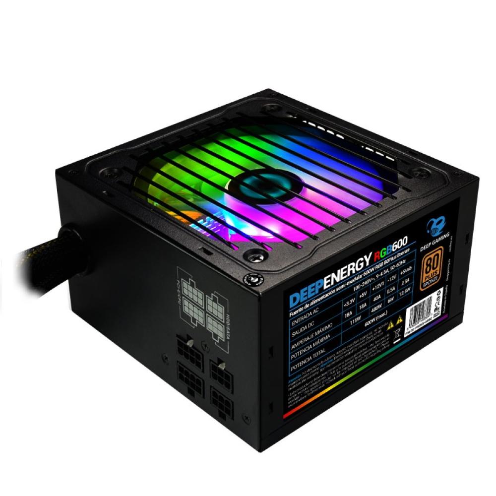 CoolBox - GAMING FUENTE DE ALIMENTACION ATX DEEPENERGY 600W RGB 80+BRONZE (110V-240V)