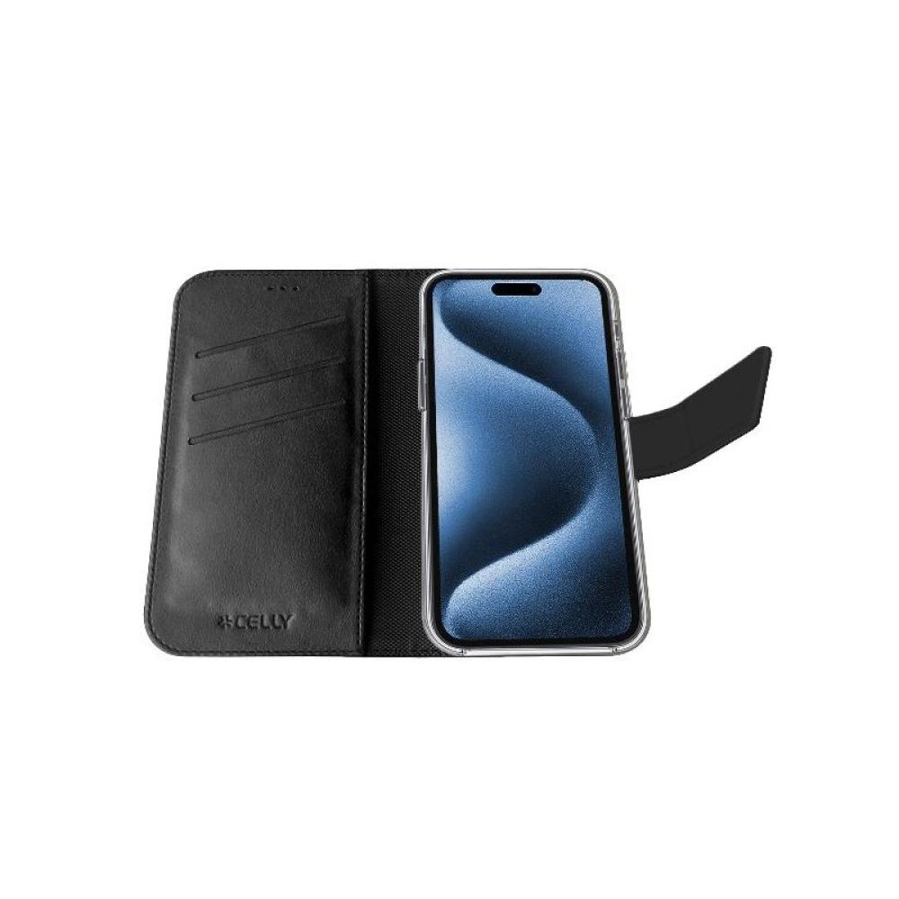 Celly - WALLYMAG funda para teléfono móvil 17,5 cm (6.9") Funda cartera Negro