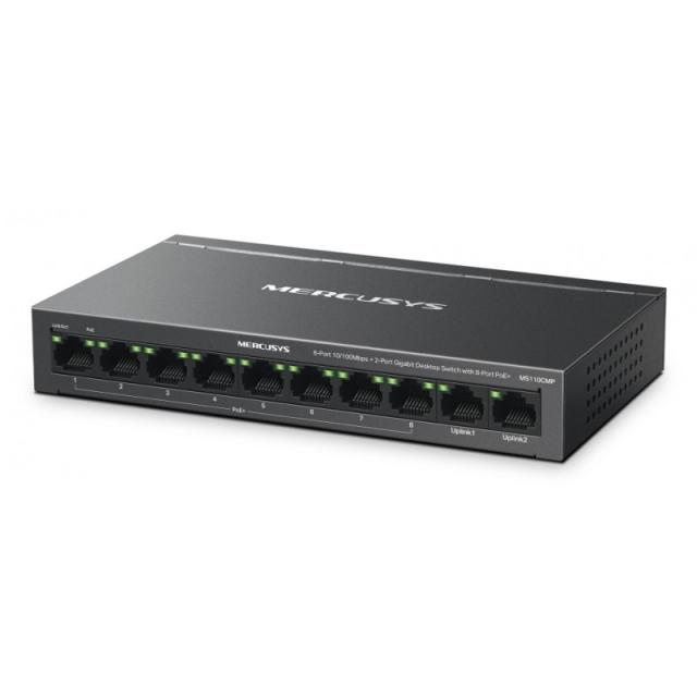 Mercusys - MS110CMP switch Fast Ethernet (10/100) Energía sobre Ethernet (PoE) Negro