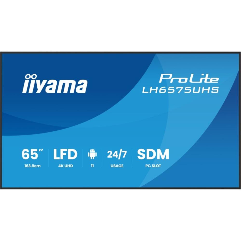 iiyama - LH6575UHS-B2AG pantalla de señalización Pantalla plana para señalización digital 163,8 cm (64.5") LCD Wifi 500 cd / m²