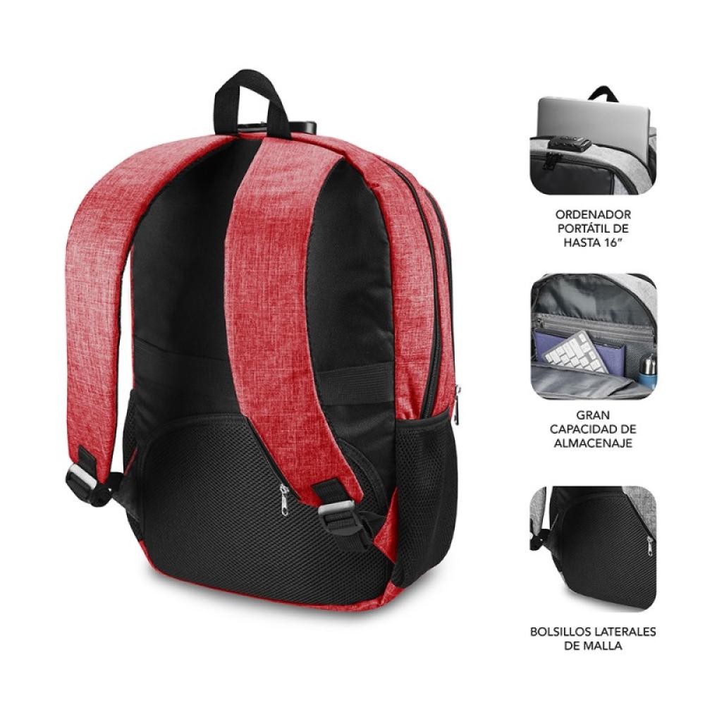 SUBBLIM - Mochila para Portátil Urban Lock Backpack 16" Red