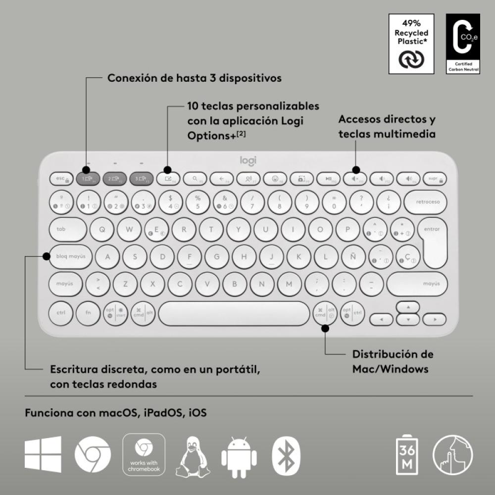 Logitech - Pebble Keys 2 K380s - 920-011828