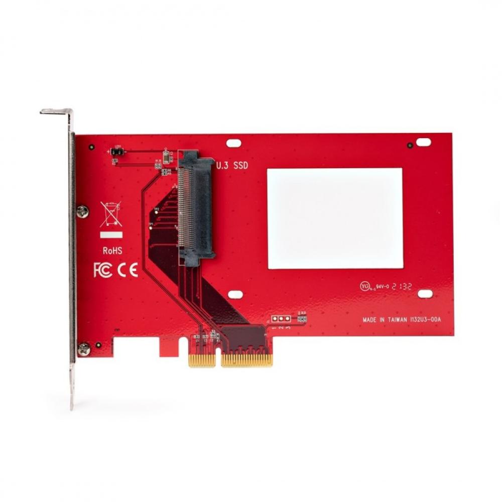 StarTech.com - Tarjeta Adaptador U.3 a PCIe - Adaptador PCIe 4.0 x4 para SSDs U.3 NVMe de 2,5" - Tarjeta de Expansión PCI Expres