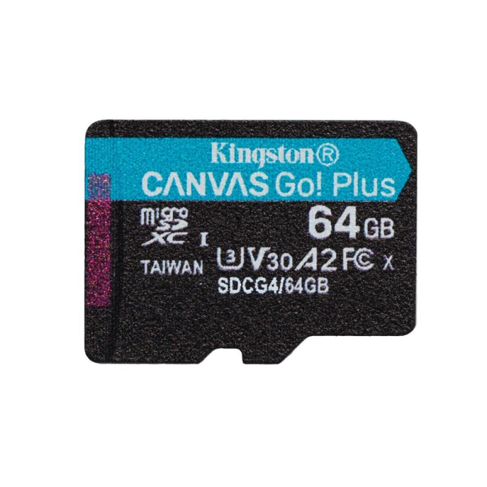 Kingston Technology - 64GB microSDXC Canvas Go Plus Gen4 200R A2 U3 Paquete individual sin ADP