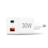 Hama - 00201992 cargador de dispositivo móvil Smartphone Blanco Corriente alterna Carga rápida Interior, Exterior