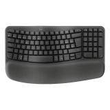 Logitech - Wave Keys for Business, teclado ergonómico inalámbrico con reposamanos acolchado, tecnología Logi Bolt segura, Blueto