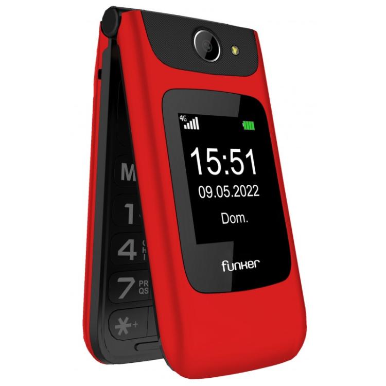 Funker - FUNC200R teléfono móvil 6,1 cm (2.4") 112 g Rojo Teléfono para personas mayores