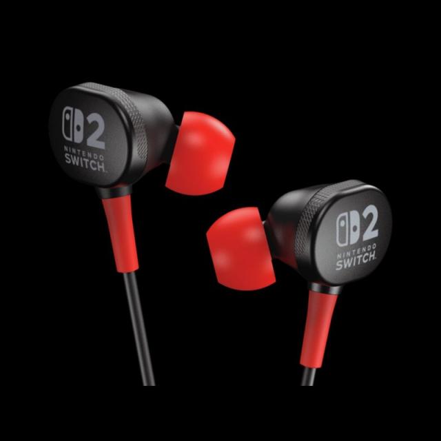 PowerA - Wired Earbuds for Nintendo Switch 2 Auriculares Alámbrico Dentro de oído Juego Negro, Rojo