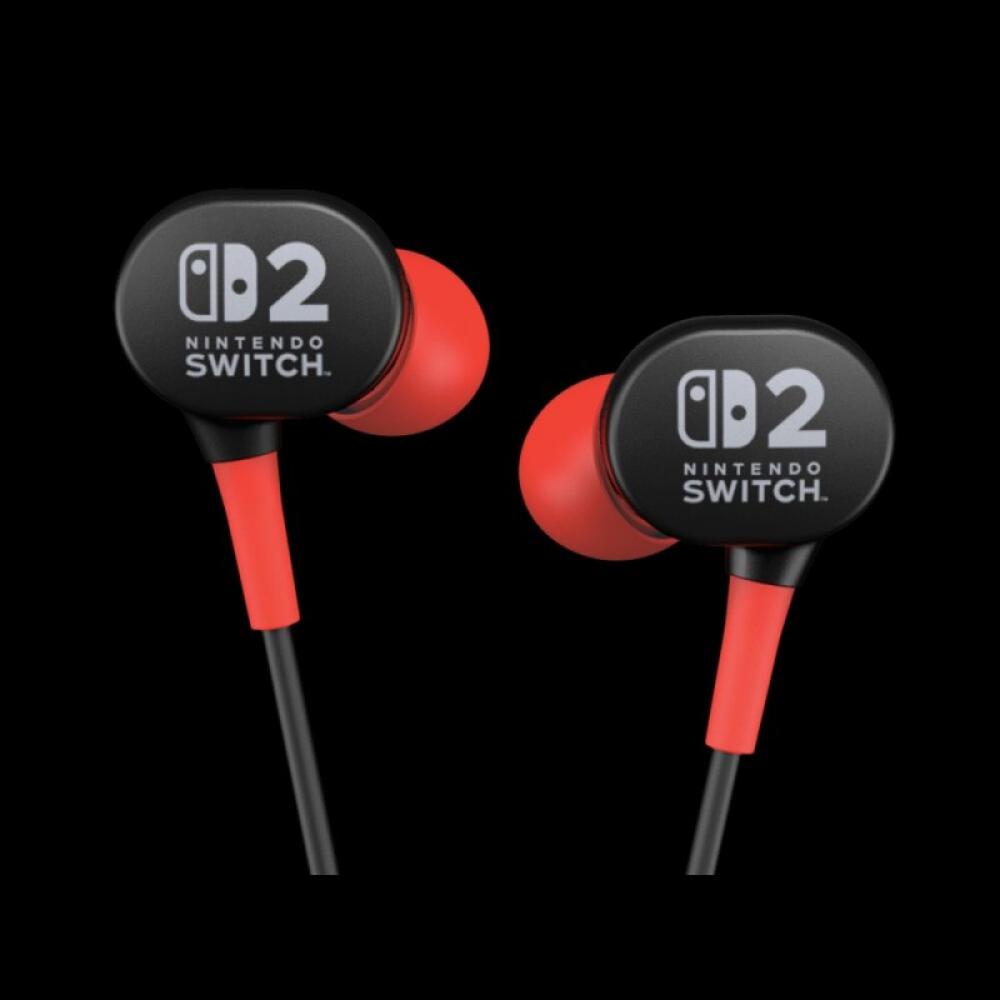 PowerA - Wired Earbuds for Nintendo Switch 2 Auriculares Alámbrico Dentro de oído Juego Negro, Rojo
