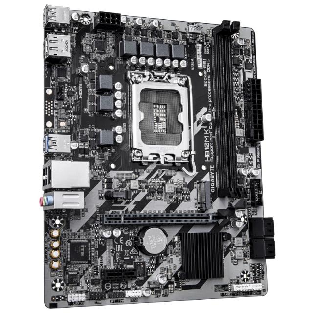 GIGABYTE - H810M K Placa Base – Procesadores Intel Core Ultra (Serie 2), VRM de 3+1+2 fases, hasta 6400 MHz DDR5, 1 x M.2 PCIe 4