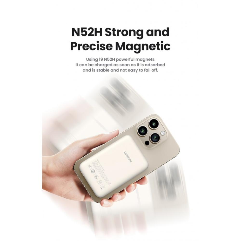 Ugreen - 25208 batería externa 10000 mAh Cargador inalámbrico Beige