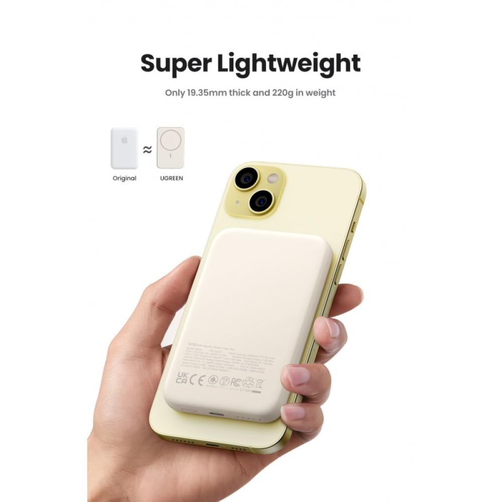 Ugreen - 25208 batería externa 10000 mAh Cargador inalámbrico Beige