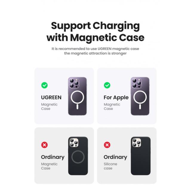 Ugreen - 25208 batería externa 10000 mAh Cargador inalámbrico Beige