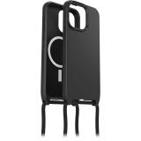 OtterBox - React Series Necklace MagSafe para iPhone 15 Pro Max with Strap, Black