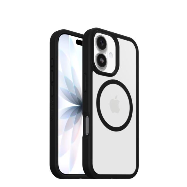 OtterBox - React MagSafe Series para Apple iPhone 17, negro Crystal, transparente/negro