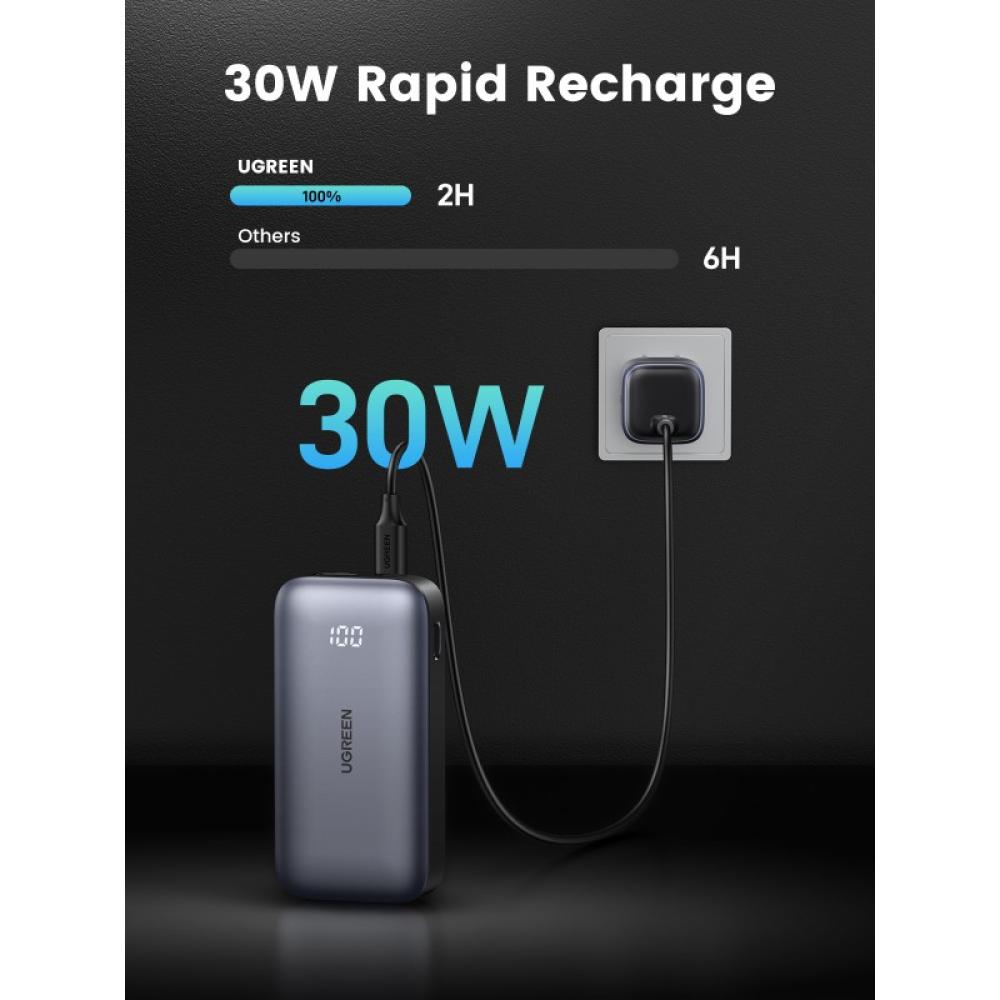 Ugreen - 10000mAh Mini Powerbank Quick Charging 30W Gris