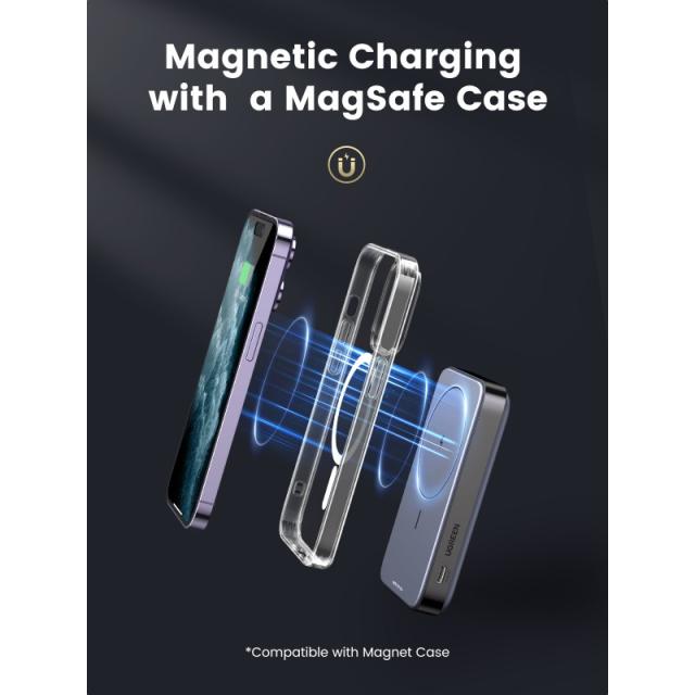 Ugreen - 10000mAh Mini Powerbank Wireless 20W with MagSafe grey