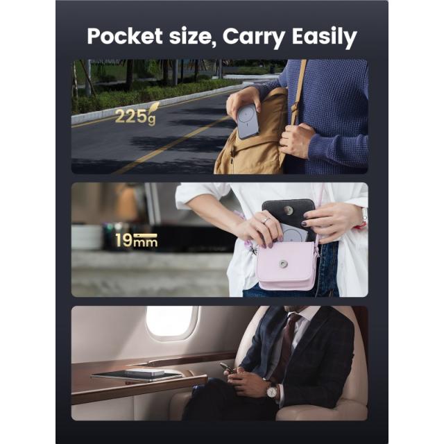 Ugreen - 10000mAh Mini Powerbank Wireless 20W with MagSafe grey