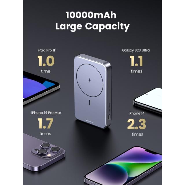 Ugreen - 10000mAh Mini Powerbank Wireless 20W with MagSafe grey