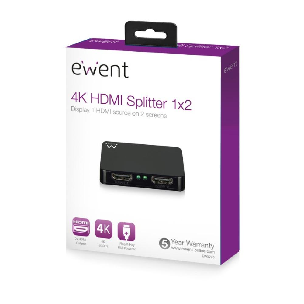 Ewent - EW3720 divisor de video HDMI 2x HDMI