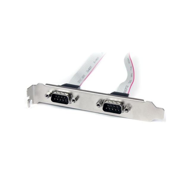StarTech.com - Cabezal Bracket 2 puertos COM de Serie Serial - 2x DB9 Macho - 2x IDC10 Hembra