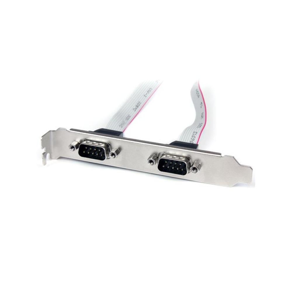 StarTech.com - Cabezal Bracket 2 puertos COM de Serie Serial - 2x DB9 Macho - 2x IDC10 Hembra