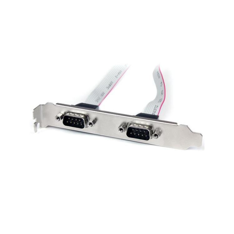 StarTech.com - Cabezal Bracket 2 puertos COM de Serie Serial - 2x DB9 Macho - 2x IDC10 Hembra
