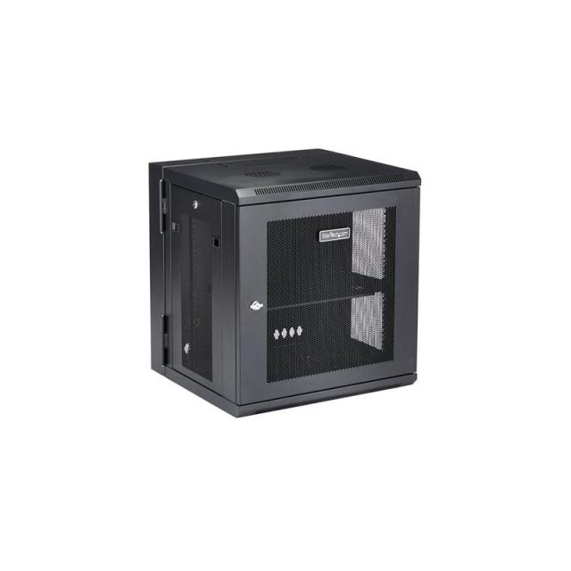 StarTech.com - Armario Rack de Pared para Servidores 12U 19" 4 Columnas y Estante 1U - Rack de Servidores de Montaje - RK12WALHM