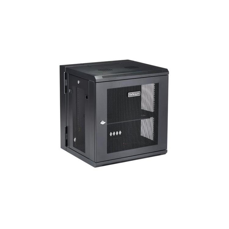 StarTech.com - Armario Rack de Pared para Servidores 12U 19" 4 Columnas y Estante 1U - Rack de Servidores de Montaje - RK12WALHM