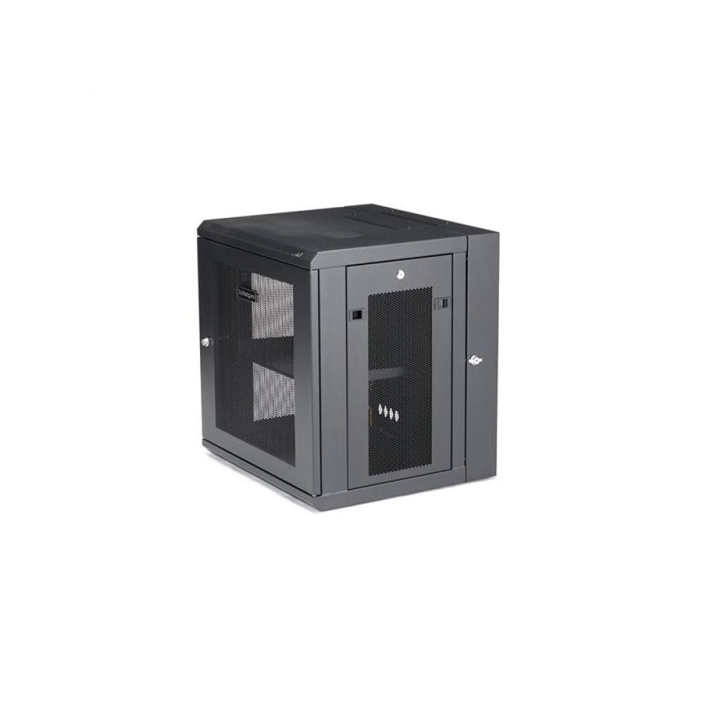 StarTech.com - Armario Rack de Pared para Servidores 12U 19" 4 Columnas y Estante 1U - Rack de Servidores de Montaje - RK12WALHM