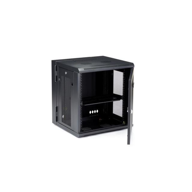 StarTech.com - Armario Rack de Pared para Servidores 12U 19" 4 Columnas y Estante 1U - Rack de Servidores de Montaje - RK12WALHM