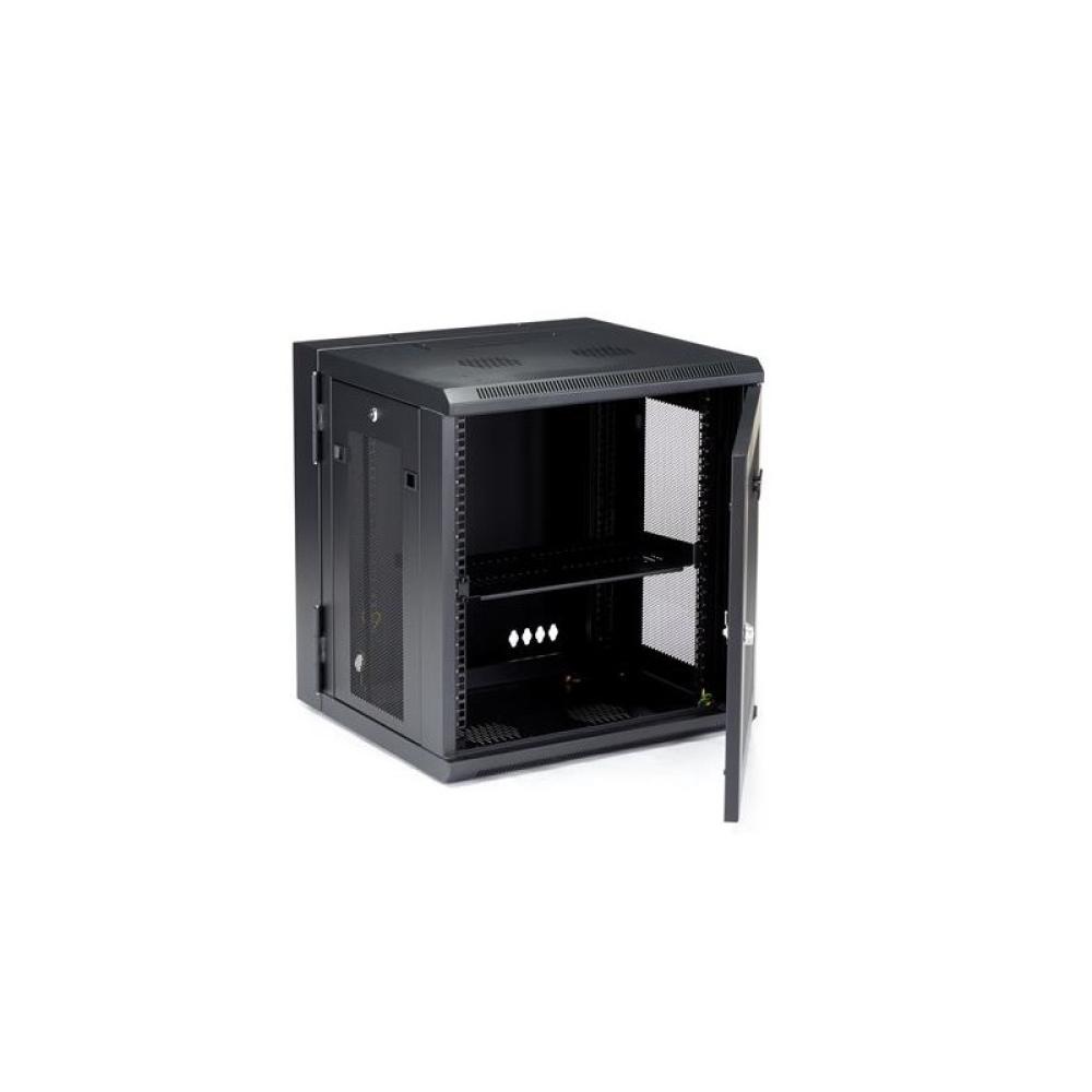 StarTech.com - Armario Rack de Pared para Servidores 12U 19" 4 Columnas y Estante 1U - Rack de Servidores de Montaje - RK12WALHM