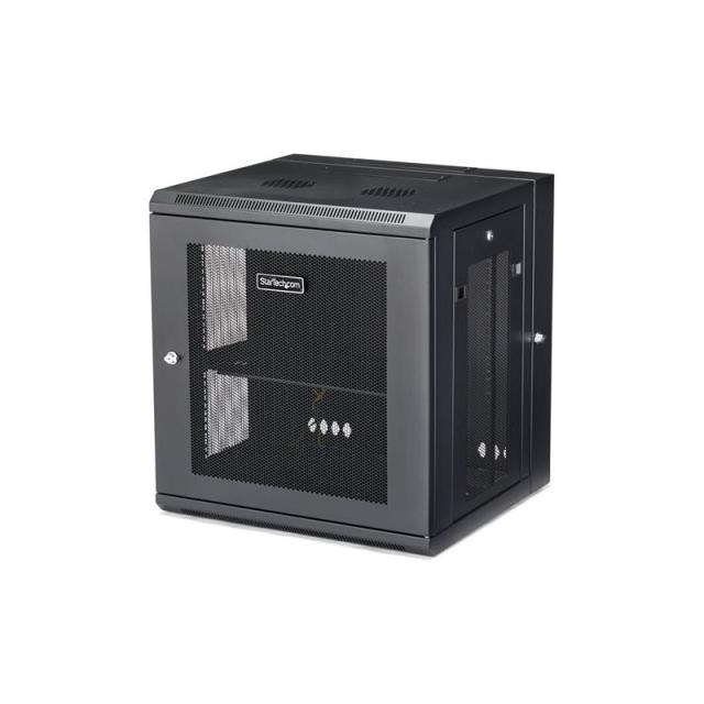 StarTech.com - Armario Rack de Pared para Servidores 12U 19" 4 Columnas y Estante 1U - Rack de Servidores de Montaje - RK12WALHM