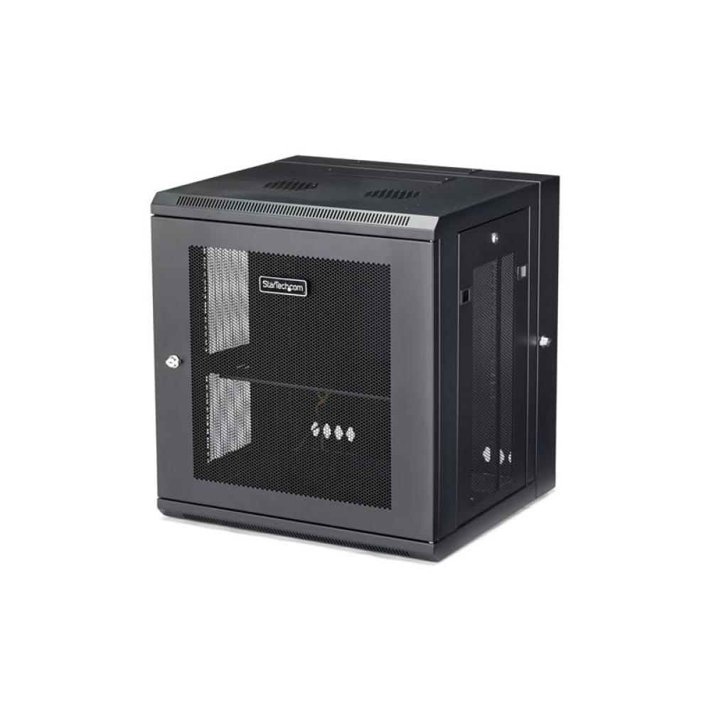 StarTech.com - Armario Rack de Pared para Servidores 12U 19" 4 Columnas y Estante 1U - Rack de Servidores de Montaje - RK12WALHM