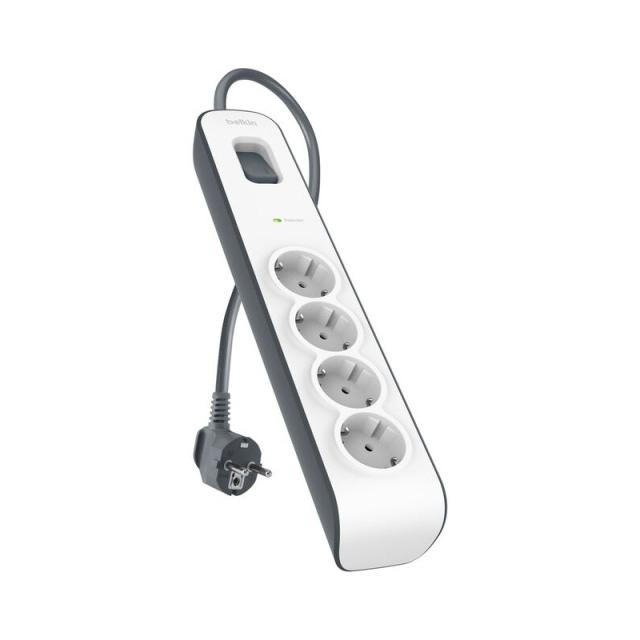 Belkin - BSV400vf2M-V2 Gris, Blanco 4 salidas AC 250 V 2 m