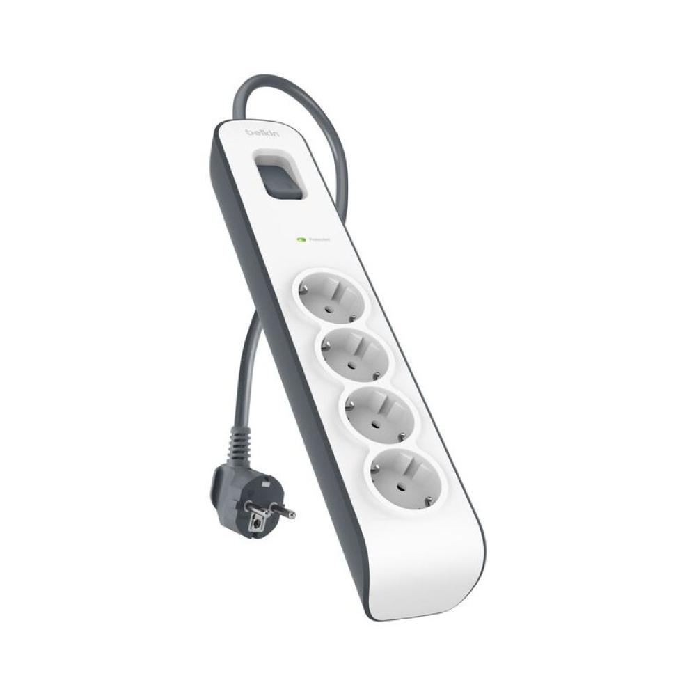 Belkin - BSV400vf2M-V2 Gris, Blanco 4 salidas AC 250 V 2 m