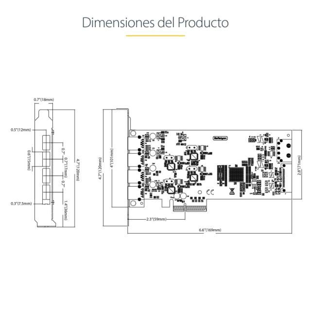 StarTech.com - Tarjeta PCI Express de 4 Puertos USB-A - Tarjeta PCIe USB 3.2 de 5Gbps - 4 Controladores USB Independientes - Hub