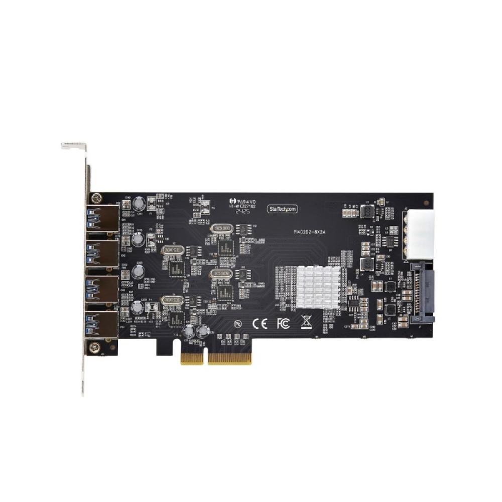 StarTech.com - Tarjeta PCI Express de 4 Puertos USB-A - Tarjeta PCIe USB 3.2 de 5Gbps - 4 Controladores USB Independientes - Hub