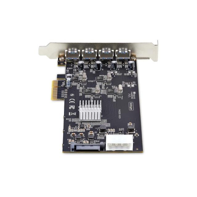 StarTech.com - Tarjeta PCI Express de 4 Puertos USB-A - Tarjeta PCIe USB 3.2 de 5Gbps - 4 Controladores USB Independientes - Hub